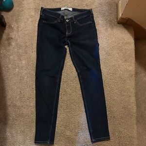 Hollister Women's Deep Blue Skinny Jeans